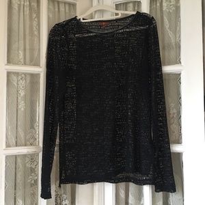 Host Pick!7 For All Mankind Black Open Weave Top  - Size Small